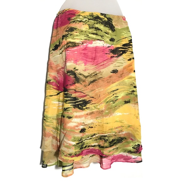 ALLISON TAYLOR | Flowy Skirt Abstract Multicolor M - Picture 4 of 8